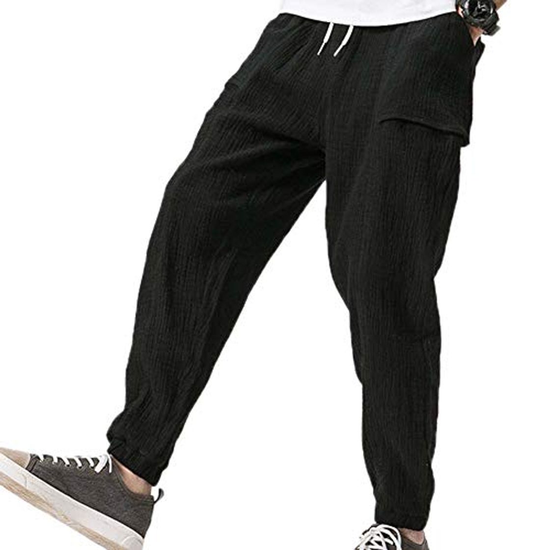 Fashion Jogger Panst con Cintura elástica con cordón Delgado Pantalones para Hombres