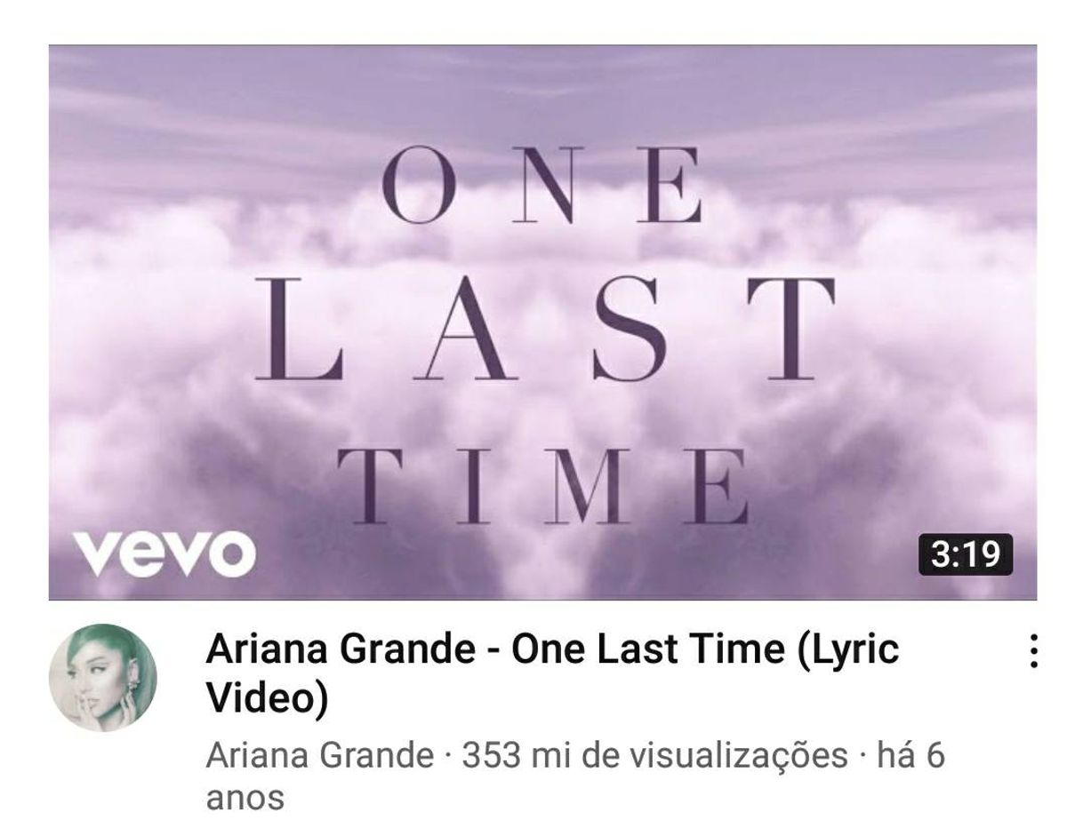 Canción Ariana Grande - One Last Time (Lyric Video) - YouTube