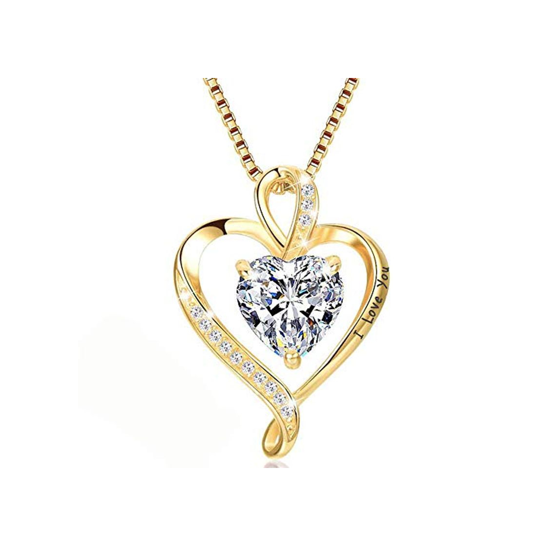 Social Collar de Mujer Amor Colgante de Corazón Oro Rosa Plata de Ley