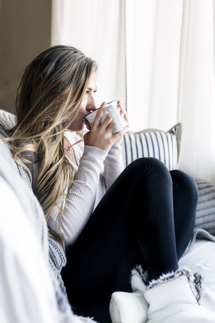 Fashion Cozy indoor vibes with coffee 