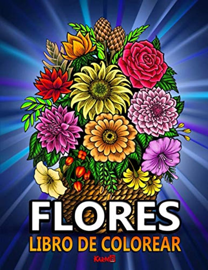 Libro FLORES: Libro de colorear para adultos - Para relajarse y aliviar el