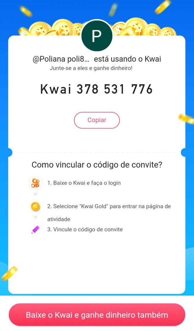 App Ganhe dinheiro com o Kwai