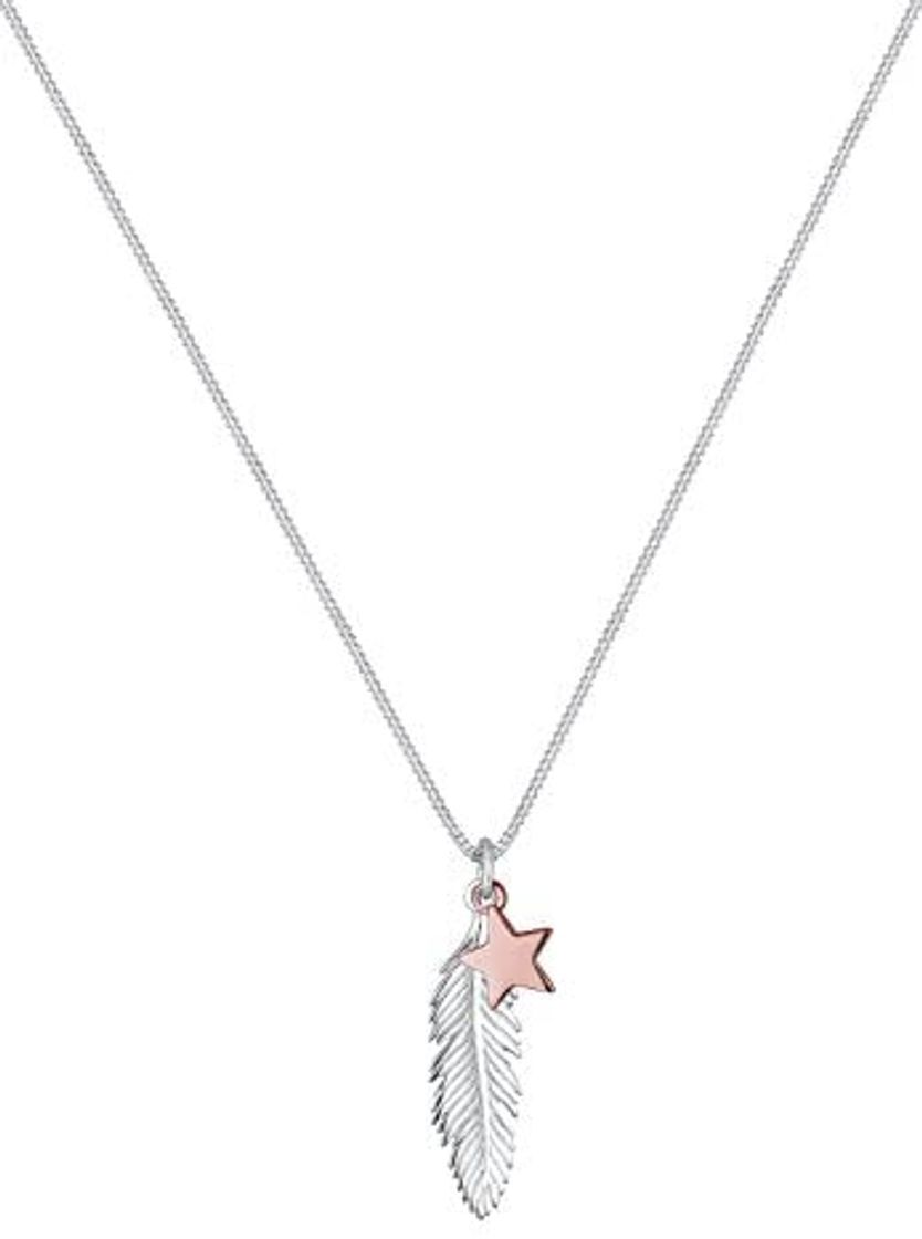 Social Elli Collares colgante boho de plumas para mujer