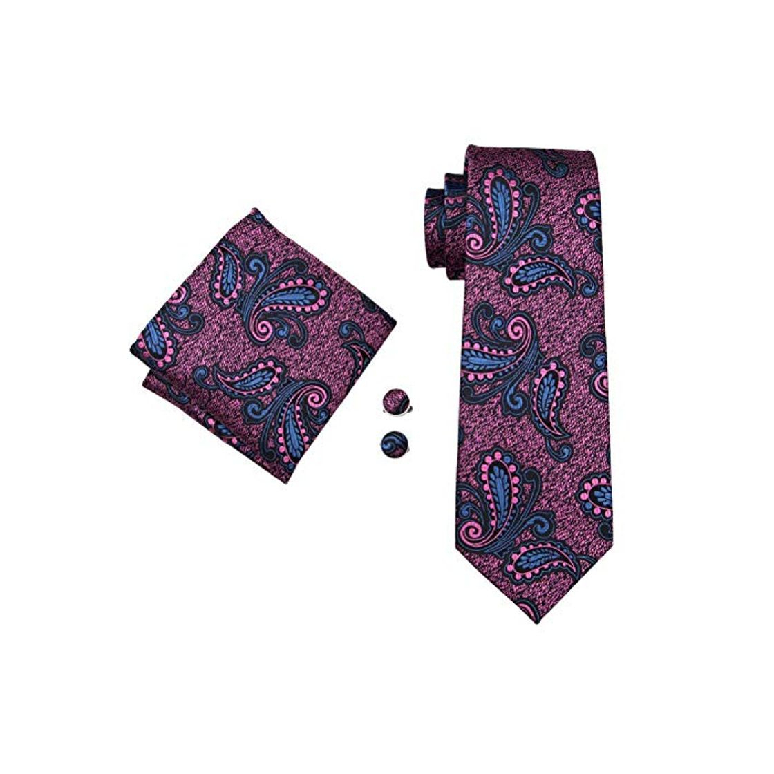 Fashion FDHFC Corbata De Los Hombres De Seda Floral Jacquard Tejido Gravata Corbata Gemelos Conjunto para El Novio De Boda De Negocios