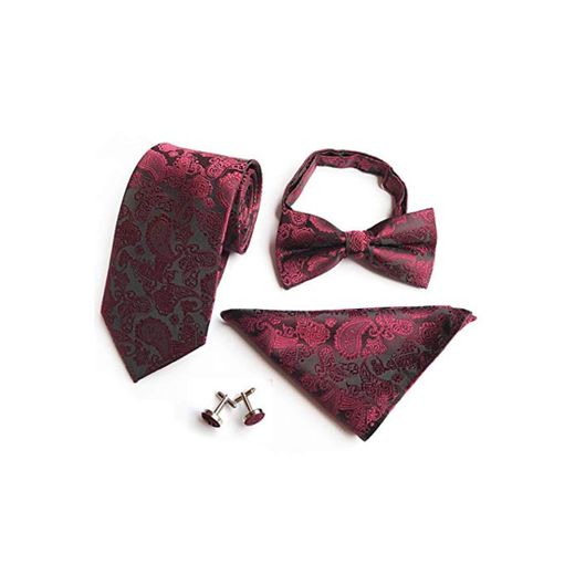 YILANLAN Ylanlan Mens laços 4pcs Tie set: conjuntos de gravata: gravata, gravata