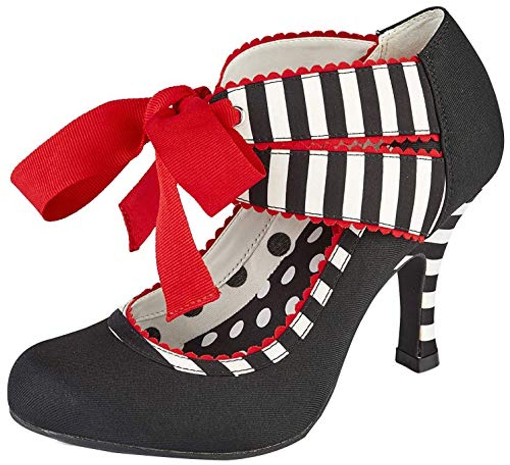 Social Ruby Shoo Aisha Black Stripe Womens Hi Heels Shoes