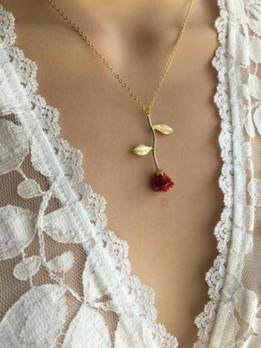 Moda Red Rose Necklace