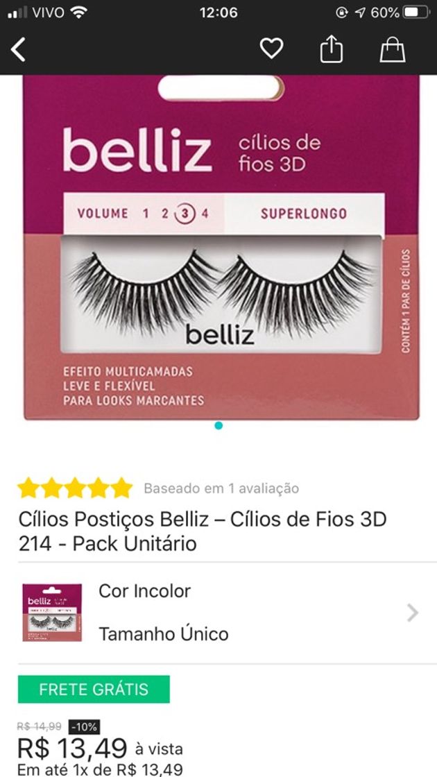 Producto Cílios postiços 