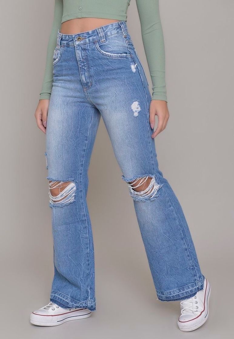 Moda Calça jeans pantalona