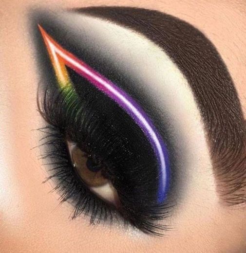 black makeup with neon details