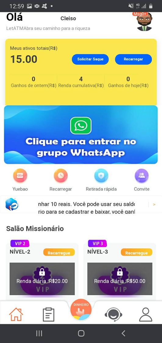 Social Atmgo1 App ganha 10 reais...e todos os dias 2 reais