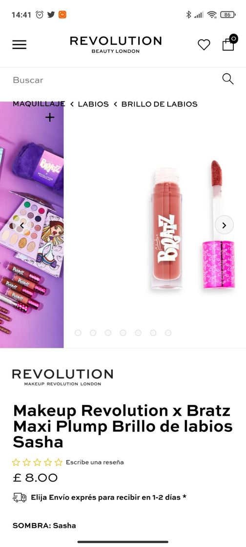 Restaurantes Makeup Revolution x Bratz Maxi Plump Lip Gloss Sasha ...