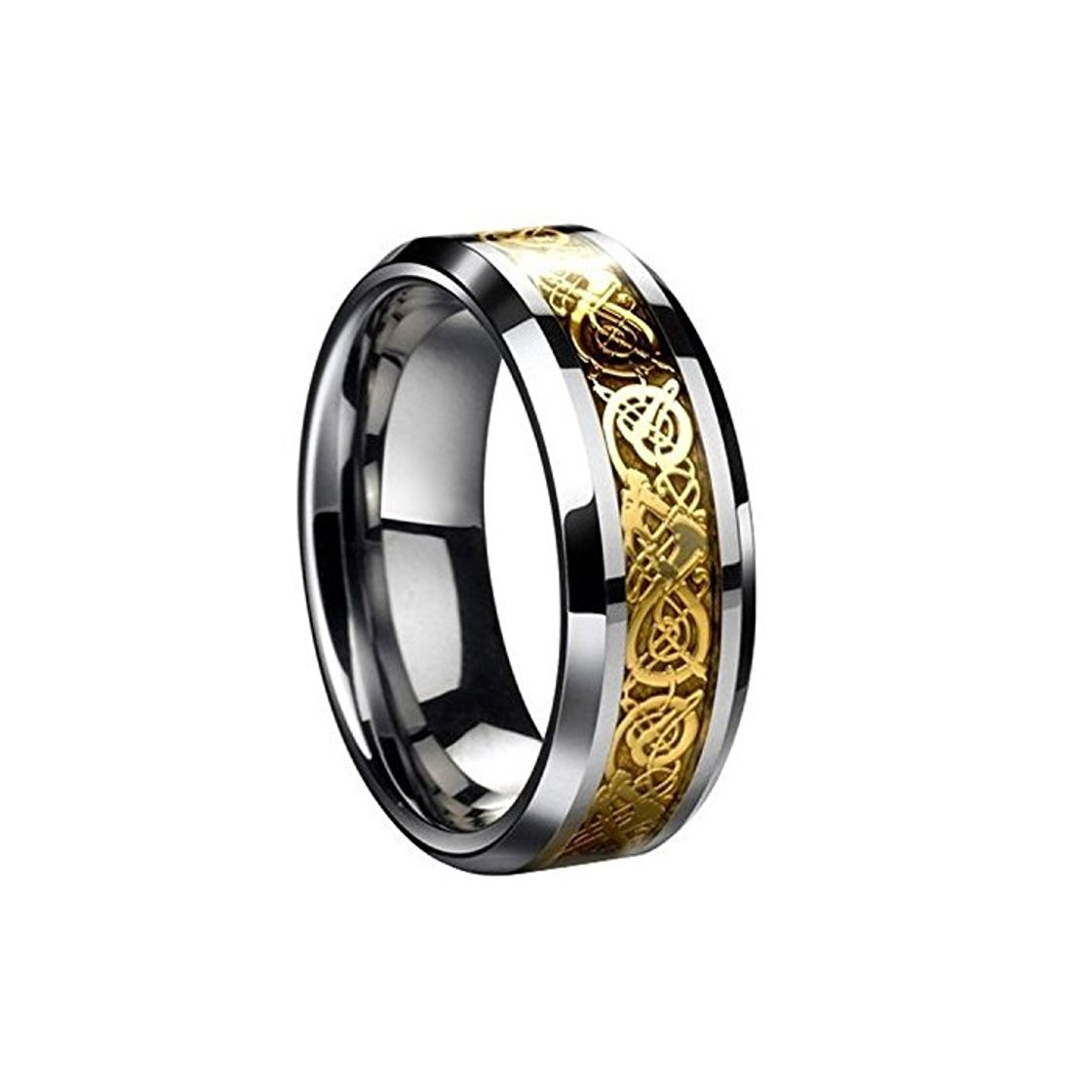 WOVELOT Anillo celtico de Bordes biselados de Figuras de Dragon Escala de