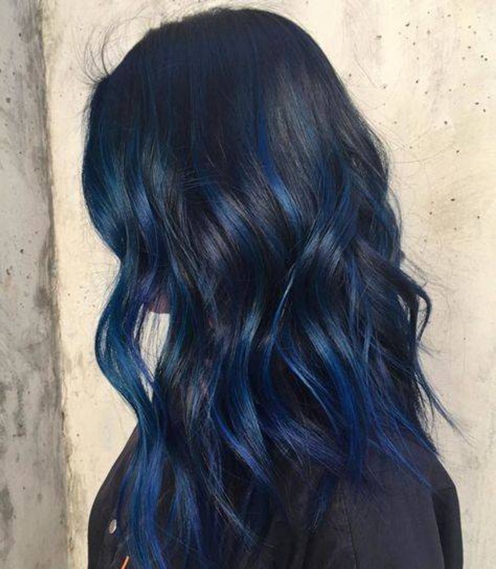 Fashion Cabelo Mechas azul escuro✨💙