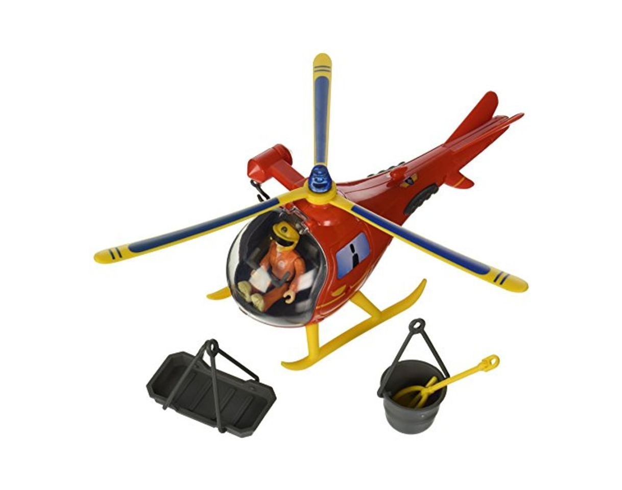Social Sam el bombero - Wallaby, helicóptero con Figura y Accesorios, Color Rojo