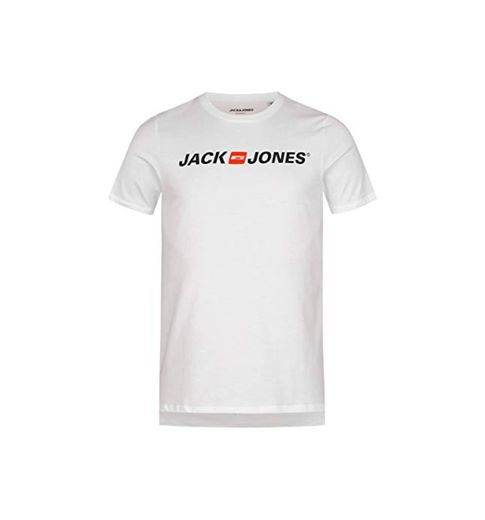 Jack & Jones Jjecorp Logo tee SS Crew Neck Noos Camiseta, Blanco