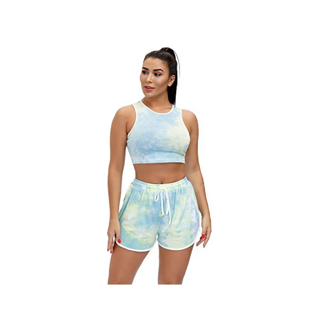 Fashion EVELIFE Tie Dye Mujer 2 Piezas Ropa Deportiva Mujer Gym Conjuntos Tops