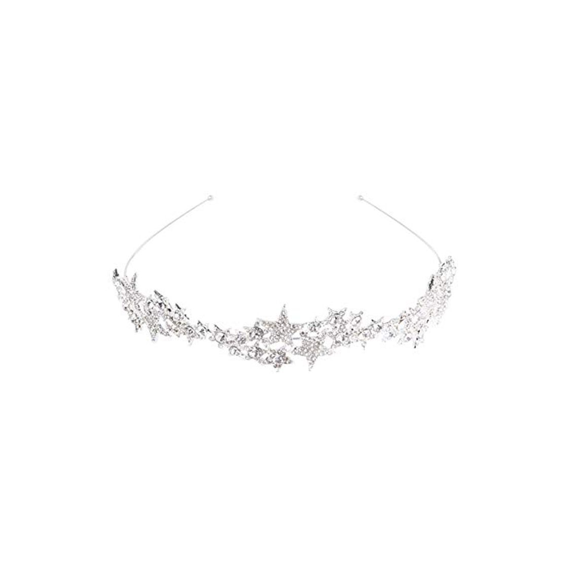 Moda Beaupretty banda para el cabello nupcial rhinestone retro patrón de estrella diadema peine para el cabello broche para niñas mujeres damas