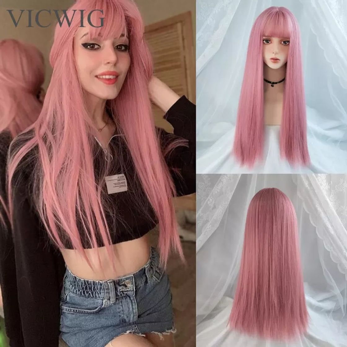 Moda Peluquita rosa suavecita