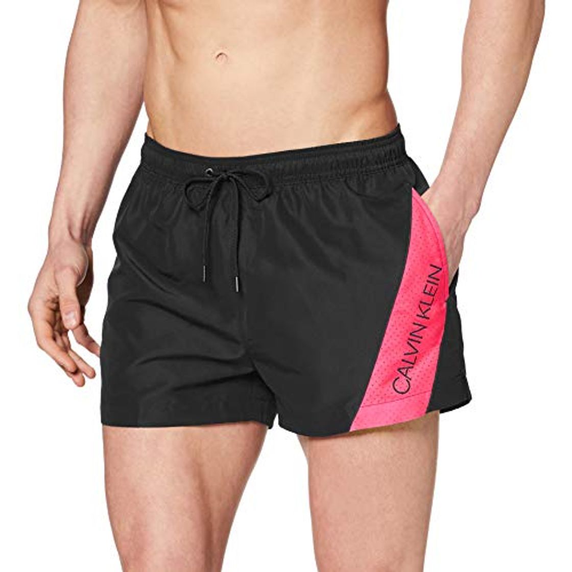 Moda Calvin Klein Short Drawstring Bañador, Negro