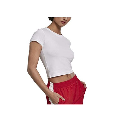 Urban Classics Ladies Stretch Jersey Cropped tee Camiseta, Blanco