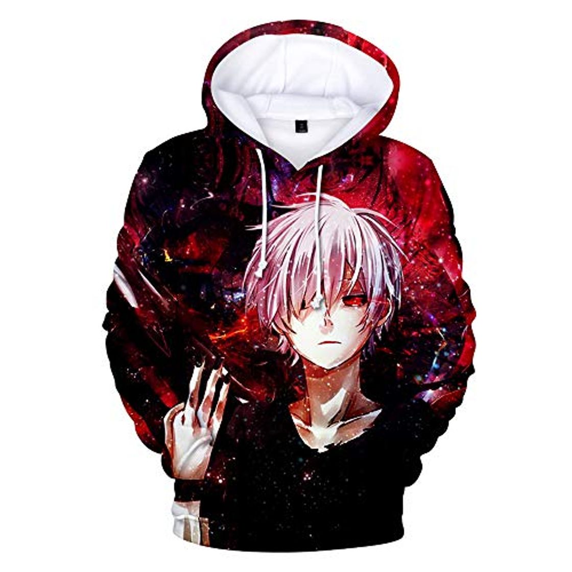 Moda Zhengyun Anime Tokyo Ghoul Sudadera con Capucha Sudadera Kaneki Ken Cosplay Disfraz Chaqueta suéter Manga Larga 3D Estampado japonés Anime Sudaderas con Capucha para Hombres Mujeres