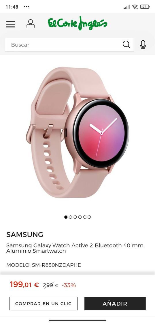 Moda Samsung Galaxy Watch Active 2 Bluetooth 40 mm Aluminio ...