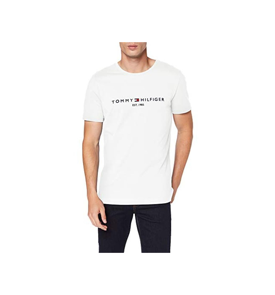 Moda Tommy Hilfiger Logo T-Shirt Camiseta Informal, Blanco