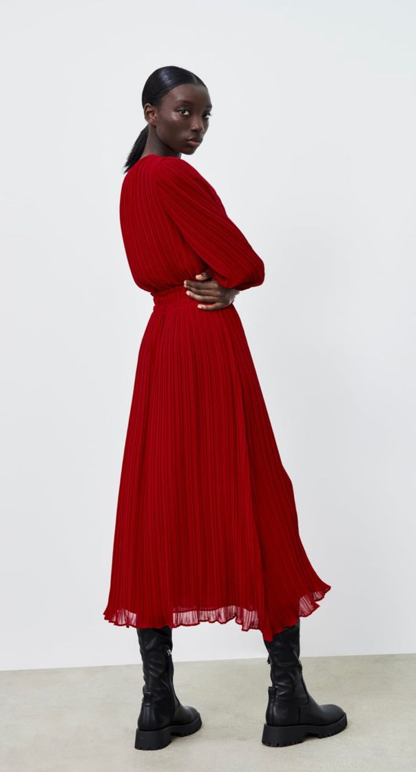 Social Vestido Midi Plissado