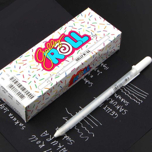 Rollo de gelatina importada de Japón, bolígrafo de Gel blanco de 0 ...