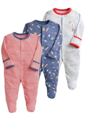 Pijama para bebé 3 pack manga larga
