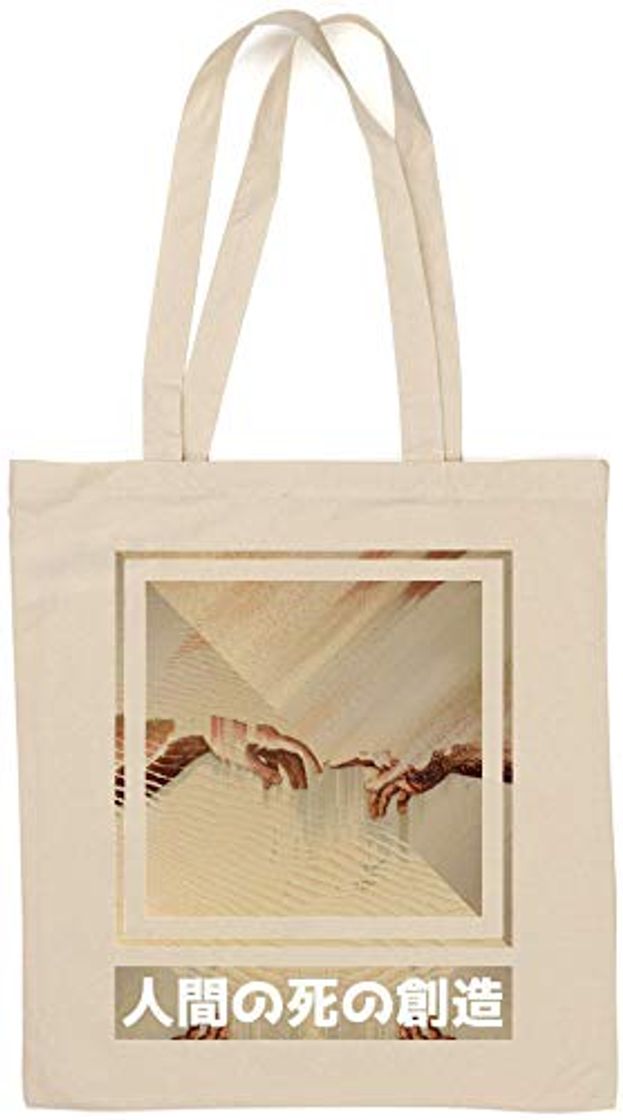 Hand of God Vapowave Aesthetic Graphic Bolsa de algodón Natural