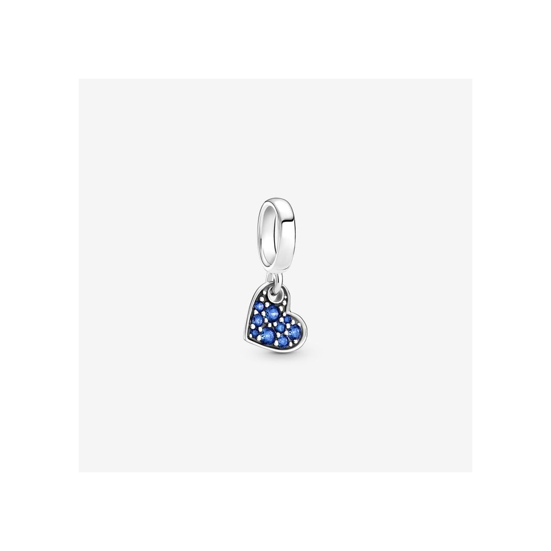 Producto Charm Colgante Corazón Inclinado de Pavé Azul Estelar