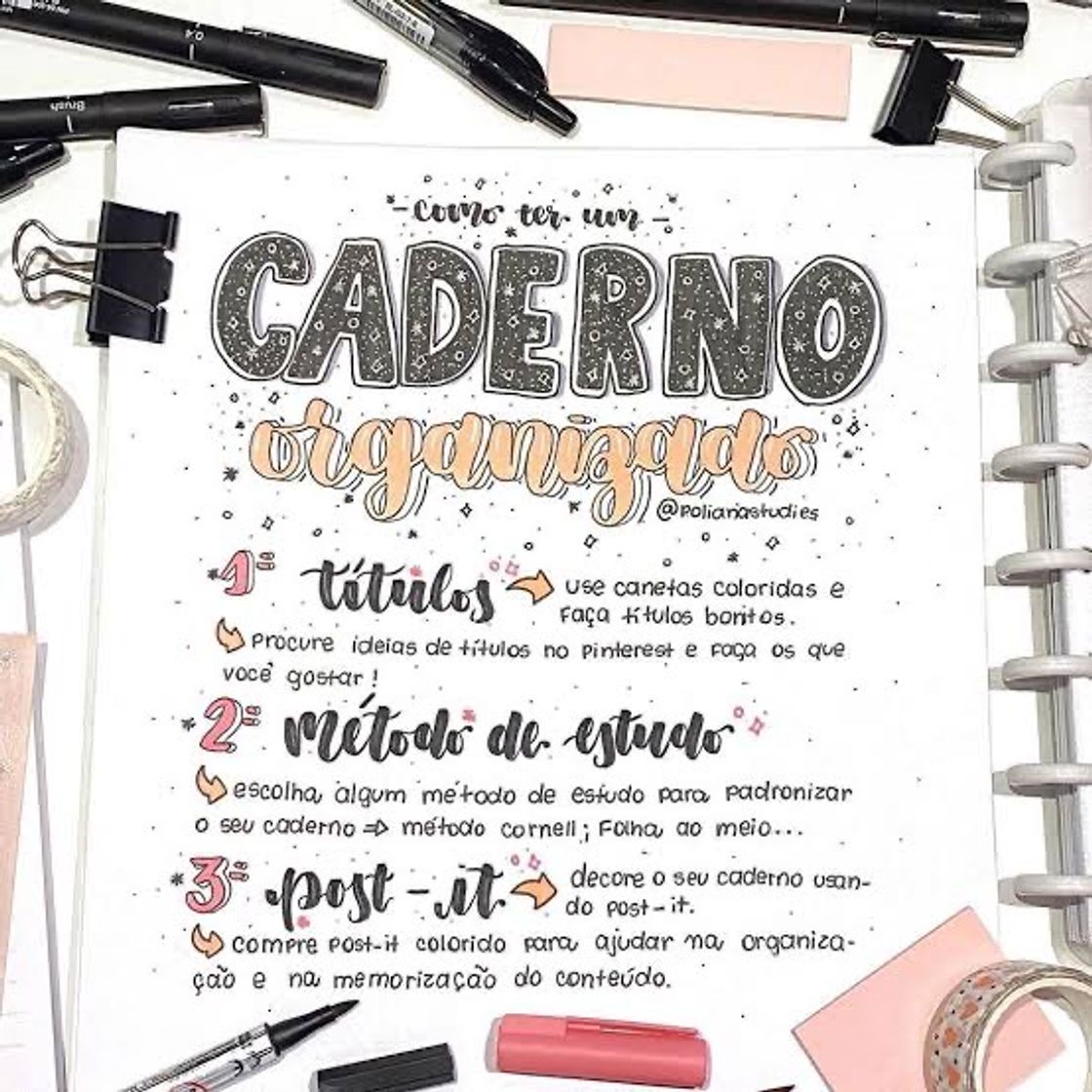 Fashion Dica pra ter um caderno bonito e organizado! ✨💜