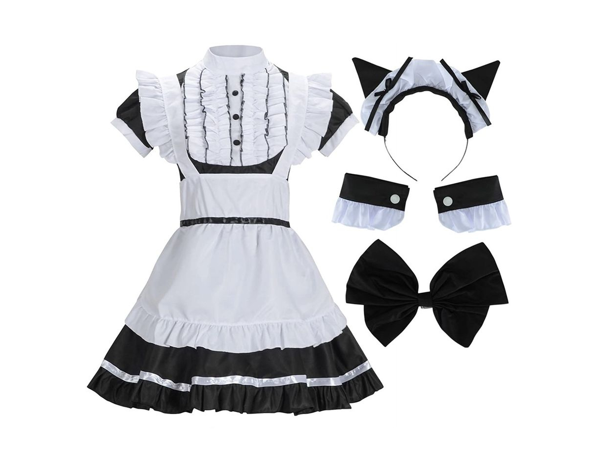 Product Women's Lolita French Maid Cosplay Costume, 4 pcs as a set including