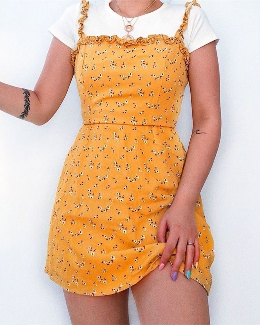 Fashion Vestido fofo amarelo