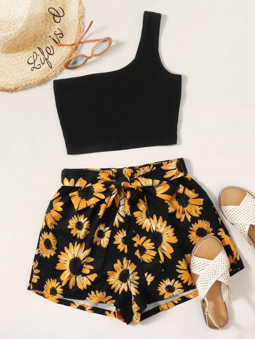 Fashion Conjunto girassol SHEIN 