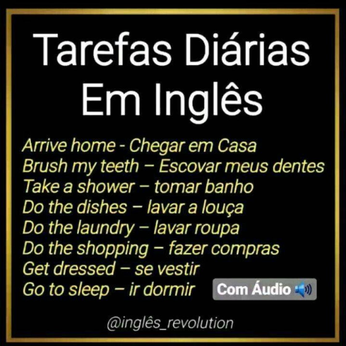 Fashion tarefas diárias em inglês