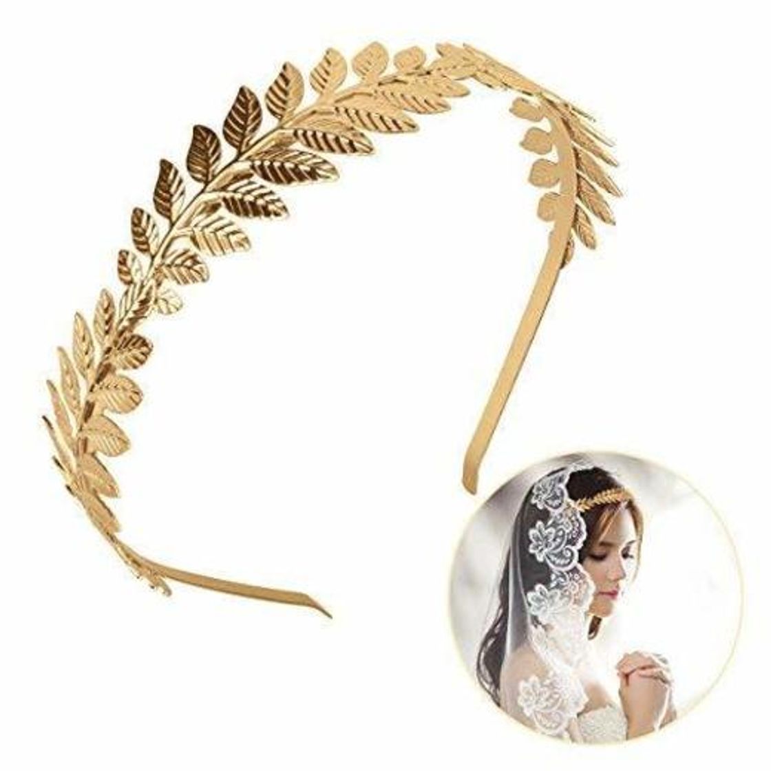 Belleza OZUAR Diadema de Hoja Dorada Estilo Griego Diadema de Corona Tiara Accesorios