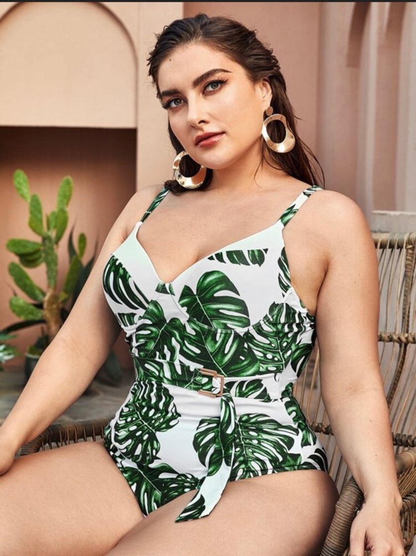 Moda Traje de banho plus size tropical