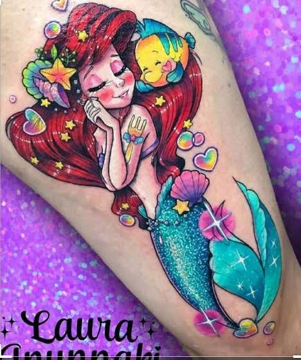 Tatuagem glitterizada Ariel 😍