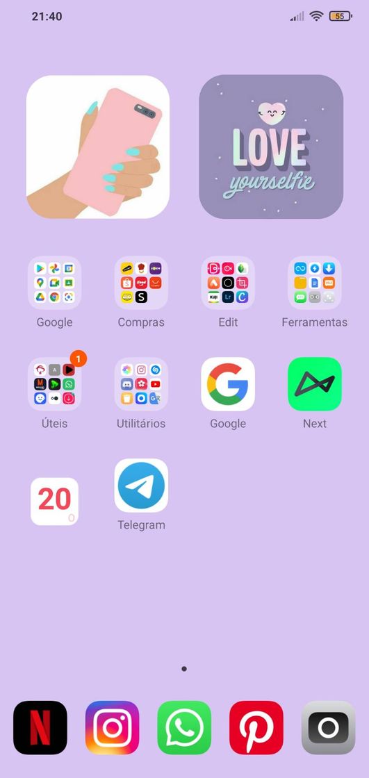 Fashion Personalização lilás+Widgets KWGT