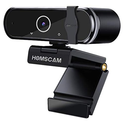 Cámara Web, HOMSCAM Webcam Enfoque Automático con Micrófono Estéreo 1080P HD Webcam