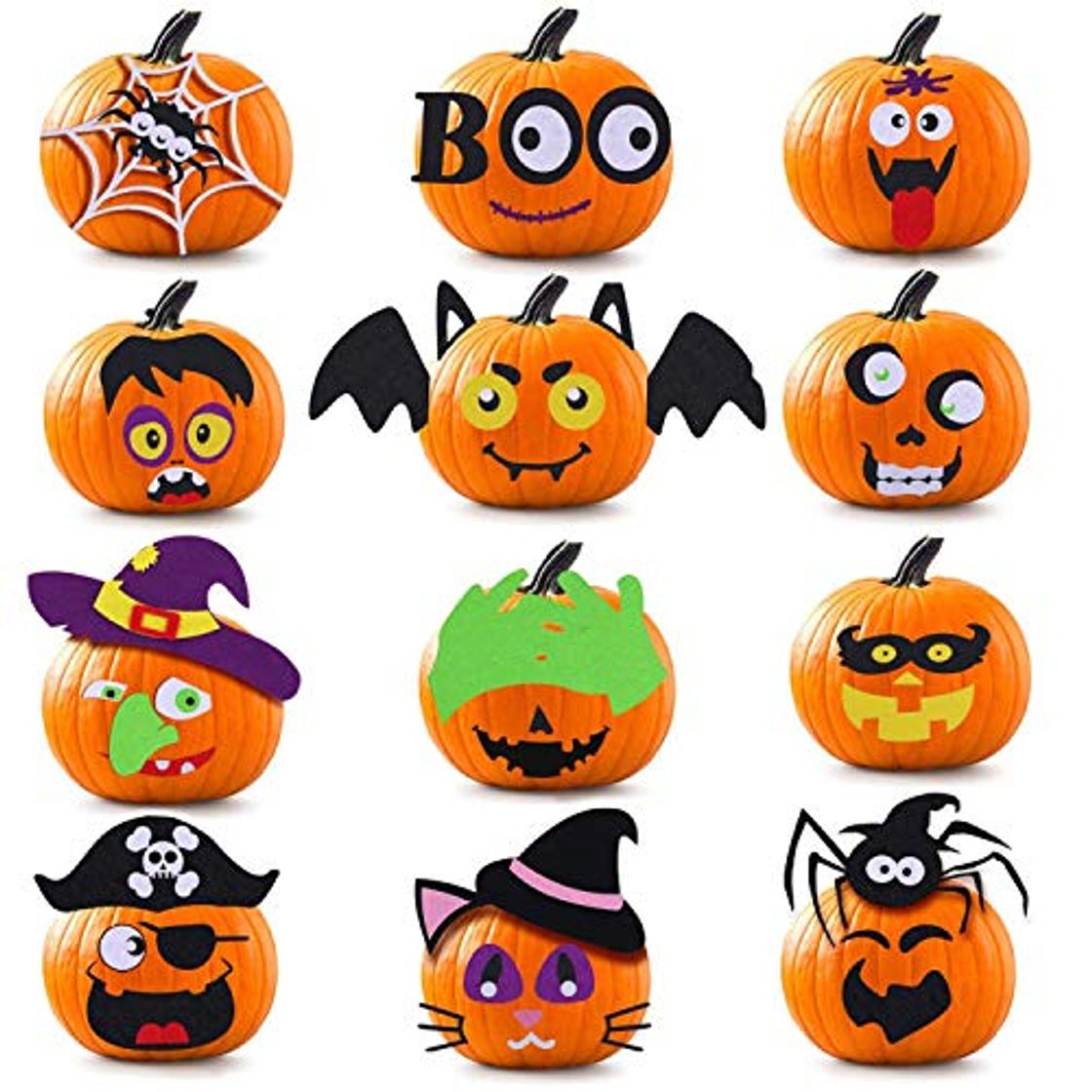 HOWAF Calabaza Pegatinas decoración de Halloween para niños