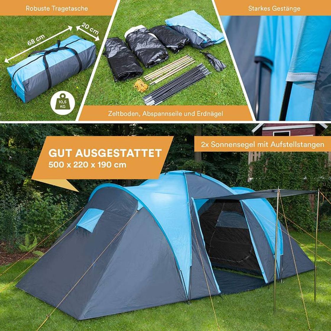 Skandika Hammerfest. Tienda campaña,2 techos solares, 4 pers