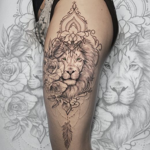Tatuagem "Leão feminino"