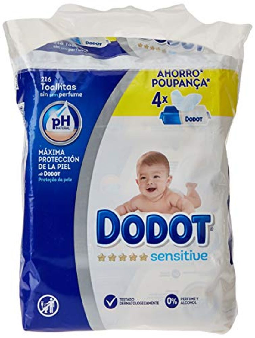 Belleza Dodot Toallitas para Bebé Sensitive - Paquete de 4 x 54 Toallitas