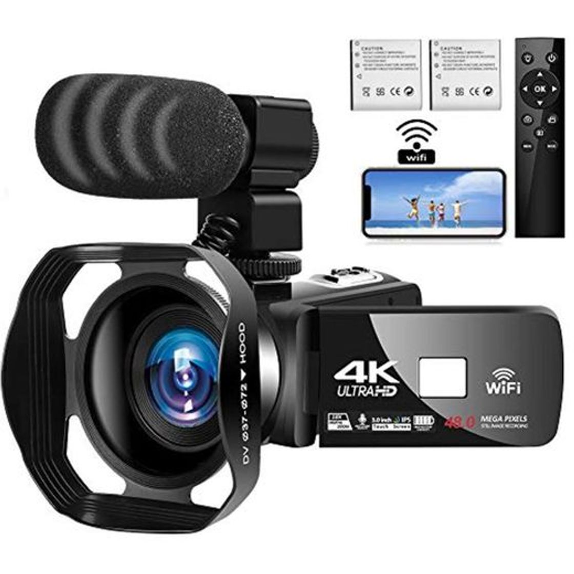 Producto Videocámara 4K Cámara de Video Digital Ultra HD 48MP WiFi Videocamara para