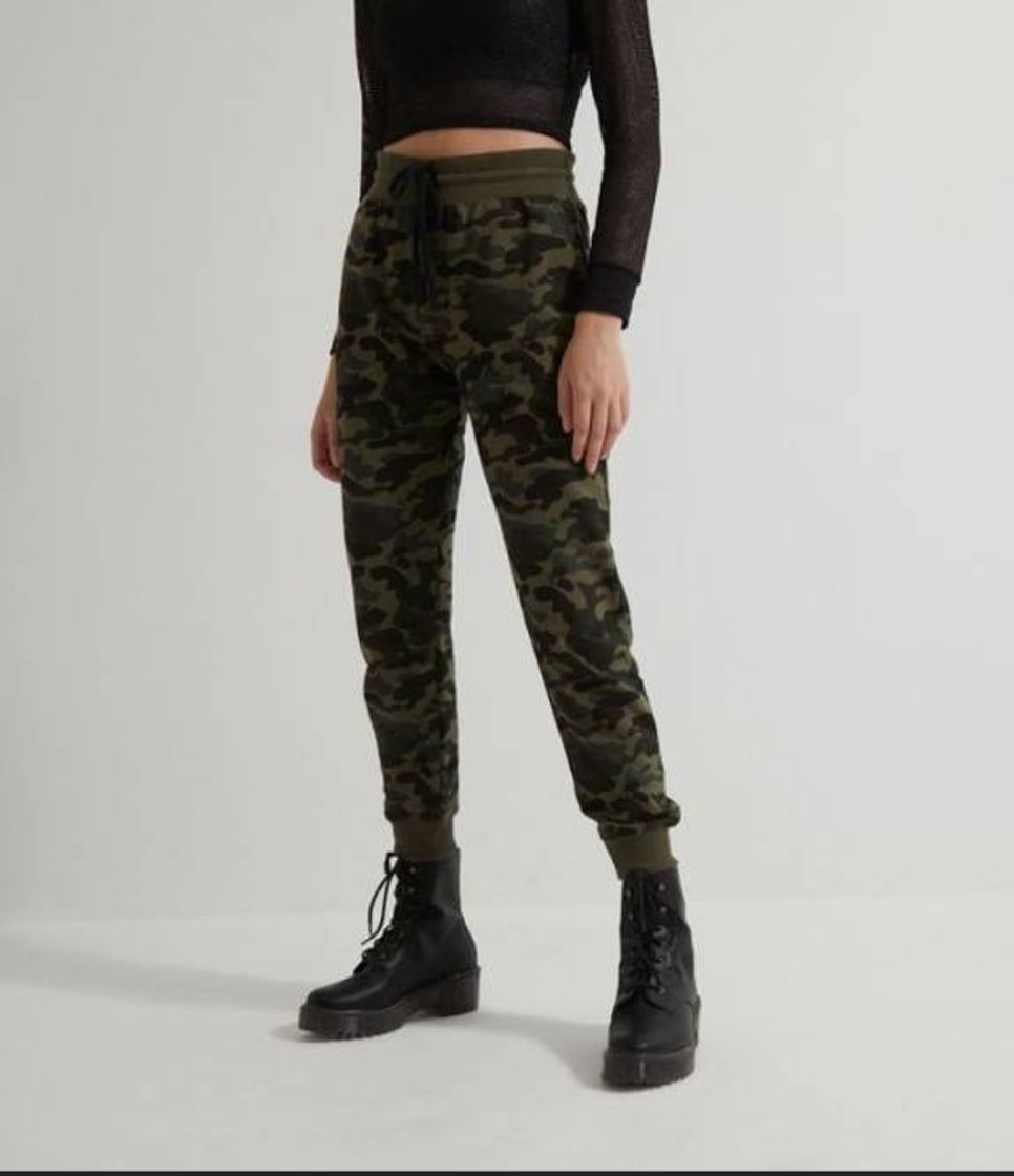 Fashion Calça jogger camuflada 