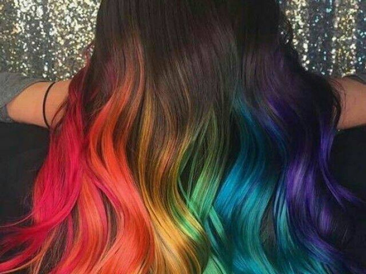 Moda Cabelo preto com pontas coloridas em diversas cores🌈